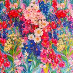 ❣️【限定】鮮やかなお花柄 綿100%シーチング生地　110x100cm