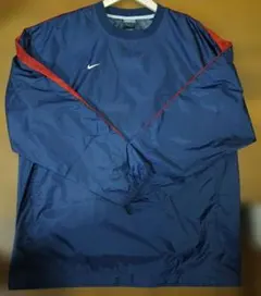 90s-00s NIKE ナイキ 白タグ ナイロンプルオーバー ピステ M 紺