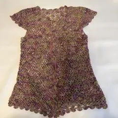 ハンドメイド、春先に綺麗なお花畑のような色ベスト長めお値打ち