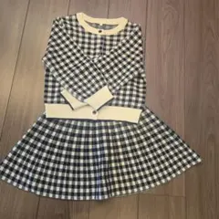 GU チェック柄 カーディガン付きドレス 120cm