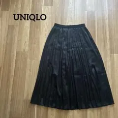 【美品】ユニクロ プリーツスカート ブラック M ゆったり オールシーズン 無地