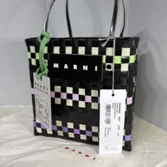 新品未使用品　マルニマーケット　ミニバスケット　ブラック ブラック MARNI MARKET Criss-Cross ミニ バスケットバッグ | Marni