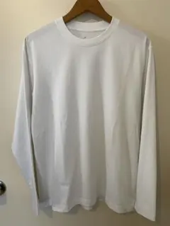 無印良品　天竺編みクルーネック長袖Tシャツ　ホワイト