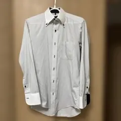 ストライプ 長袖ワイシャツ 胸ポケット付き