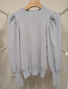 BEAMS DEMI-LUXS ニット 水色 パフスリーブ