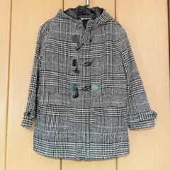 チェック柄 フード付きコート 11-12Y