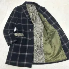 【極美品】エトロ チェック×ペイズリー チェスターコート 48サイズのサムネイル