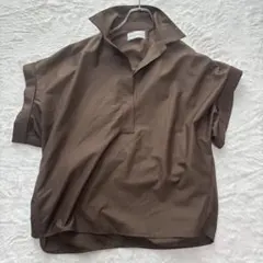 【美品】CLORE+ クロレ ブラウン オーバーサイズシャツ フリーサイズ