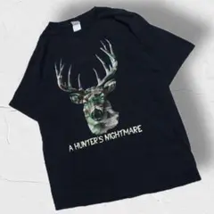 USA製 DELTA デルタ クルーネックTシャツ アニマルT 鹿柄 カモフラ