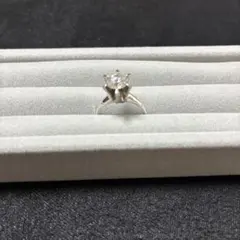 一粒石 リング シルバーカラー
