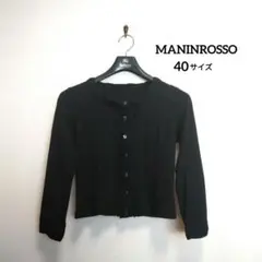 MANINROSSO マニンロッソ 日本製 黒 フリルコットントップス40