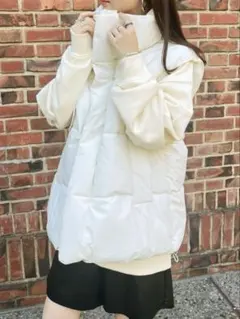 ホワイト キルティングベスト Mサイズ