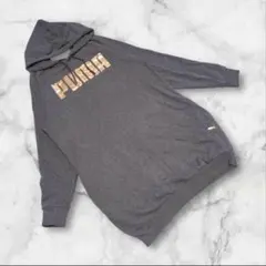 【プーマ】PUMA（US XS）パーカー ロング丈 ロゴプリント コットン