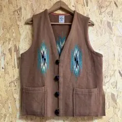 Bailey チマヨ オルテガ ネイティブ スウェード刺繍ベスト ビンテージ 70's Pioneer Wear Native Patterned Vest オルテガ柄、通称チマヨ柄の