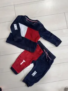 TOMMYHILFLGER ベロア　ネイビーセットアップ