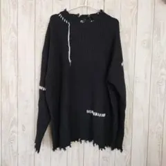 KZOOM MADE　ダメージ加工　ニット　セーター　メンズ　ファッション
