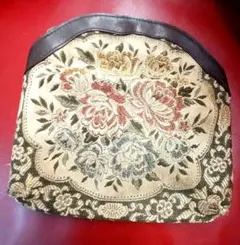 ★昭和レトロ★ゴブラン織花柄ポーチ 化粧ポーチ ヴィンテージ