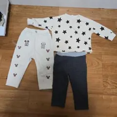 3点まとめ売り BREEZE トレーナー ミッキーパンツ 裏起毛パンツ 90cm