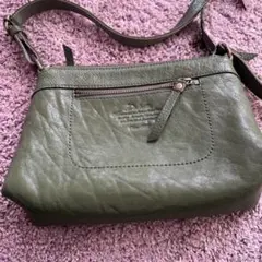 オリーブグリーン レザー ショルダーバッグDakota