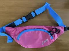 asics ランニング用ウエストポーチ ピンク×ブルー
