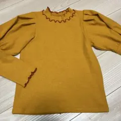 ユナイテッドアローズ　グリーンレーベル マスタード色フリル長袖カットソー 130