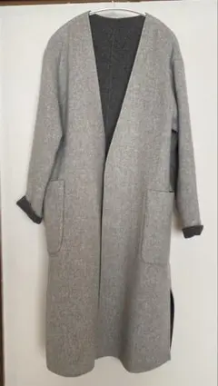 SLOBE IENAスローブイエナ　ノーカラーコート　グレー　リバーシブル