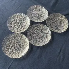 【HOYA】紫陽花柄 クリスタルオーロラガラス皿5枚セット 虹色光沢のサムネイル