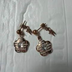 Folli Follie フォリフォリ フラワー ピアス ピンクゴールド 巾着付