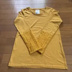 HEART MARKET マスタード 長袖Tシャツ ニットレース袖