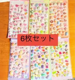 D ぷくぷくシール　立体シール　3Dシール ボンボンドロップシール　6枚セット