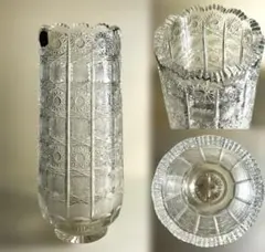 BOHEMIA GLASS ボヘミアガラス クリスタル 花瓶 チェコスロバキア