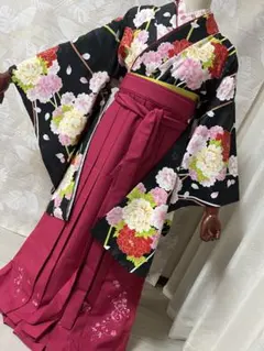 7点セット 袴 着物 帯2枚（1枚新品） 半襟（新品） 袴飾り - メルカリ