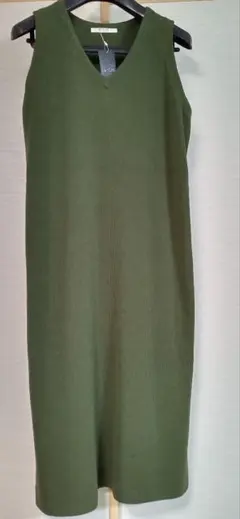 ❄【Bou Jeloud basic】 カーキオリーブ　グリーンニットワンピース
