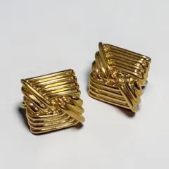 未使用・台紙付 NINA RICCI ニナリッチ イヤリング スクエア ゴールド