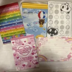 【平成レトロ メモ5冊セット】 レア　くま　ハート　キラキラ　クラックス