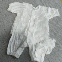 ホワイト セレモニースーツ　靴下のセット　 60-70cm