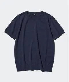 UNIQLO UVカットクルーネックセーター 半袖 ネイビー 3XL