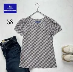 Burberry バーバリー ノバチェック 半袖 トップス リボン y2k BURBERRY LONDON ノバチェック パフスリーブ y2k リボン 短丈 - メルカリ