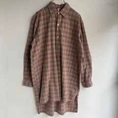 70s 80s ポルトガル製 グランパシャツ チェックシャツ ユーロ 古着 M