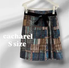 ⭐︎美品 キャシャレル シルク100% ひざ丈スカート 36 ベルベットリボンのサムネイル