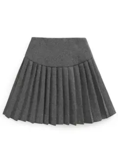 GRL インパン裏地付プリーツ切り替えミニスカート チャコール [ai145]