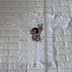70s vintage シングルステッチ 桃屋 大村崑 Tシャツ プリント 白