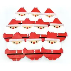 サンタクロース 10体 折り紙 壁面飾り クリスマス サンタさん