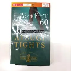 アツギAtsugi 60デニール ブラックタイツ M-L 2枚入り