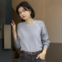 【美品】OPAQUE.CLIP ボタンデザインラメニット