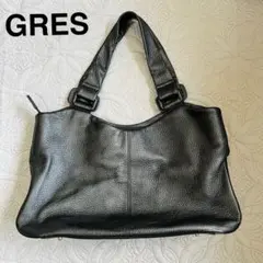 GRESグレ　フランス製　本革レザーバッグ　トートバッグ　シュリンクレザーのサムネイル