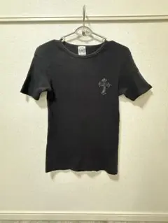 黒 半袖 Tシャツ 刺繍クロスモチーフ
