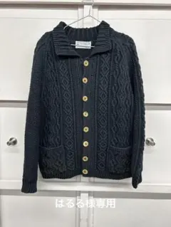【USED】INVERALLAN × SHIPS ケーブルカーディガン　ブラック