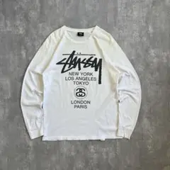 STUSSY　ステューシー　ショーンフォント　ワールドツアー　L/S TEE　M