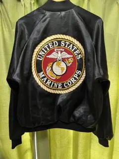 【USA製/VINTAGE】SOFFE製 USMC 海兵隊 サテンジャケット L